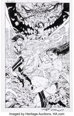 Tony Daniel Superman / Wonder Woman #10 Cover Original Art (DC, 2014). | Heritage