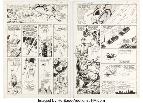 Paris Cullins, Bruce Patterson, and Dell Barras Blue Beetle Question Story Pages Original Art Group of 2 (DC, 1986). (Total: 2 Original Art)