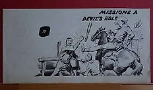  - Tex II s. n. 15 - Galep - Cover Originale "Missione a Devil‘s Hole" - Retro colorata  - Page volante - (1950) 
