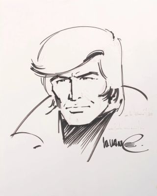Vance, William (1935-2018) Bob... | Lot 22 - VANCE, William (1935-2018) Bob Morane. Grand dessin-dédicace... | Drouot Estimations