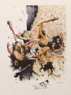 Frank Frazetta signed, hand-colored, and remarqued Weird Science Fantasy #29 cover limited print. | Profiles in History