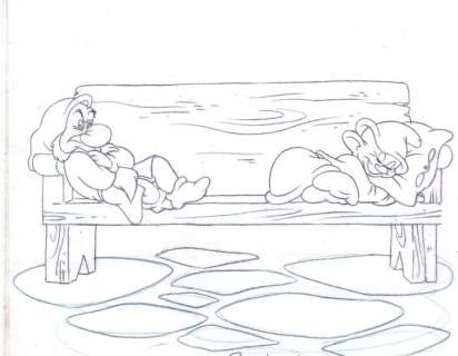 Snow White and The Seven Dwarfs - Disney Studios - Original Production Drawing - Cardona - Loose page - Hand Drawn - (1990) | Catawiki
