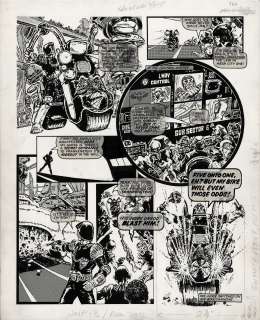 Mike Mick McMahon - first published image of judge dredd!!! First ever mick mcmahon drawn judge dredd! 2000ad prog 6 page - mick / mike mcmahon