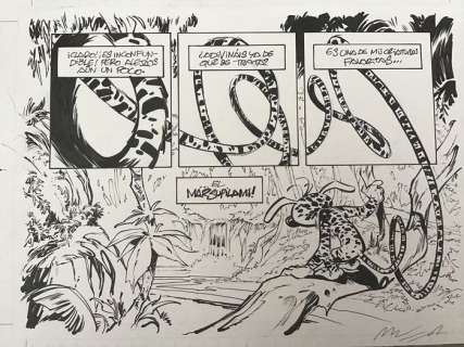 Munuera - Planche originale - Marsupilami | Catawiki
