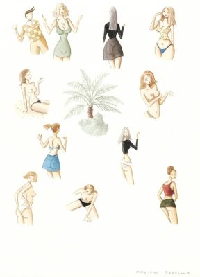 Philippe Bertrand = Vacances au soleil, dessin original à l’aquarelle. Dimensions : 30 cm x 40 cm. - Lot 229 : Philippe Bertrand = Vacances au soleil, dessin original à…