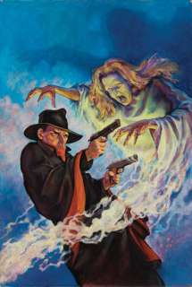 Gary Gianni original cover painting and preliminary sketch for The Shadow: Hell s Heat Wave #2.