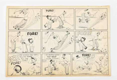 [PLATINUM AGE COMICS] FISHER, BUD (1885-1954). MUTT AND JEFF ORIGINAL COMIC ABOUT GOLF | Zwiggelaar Auctions