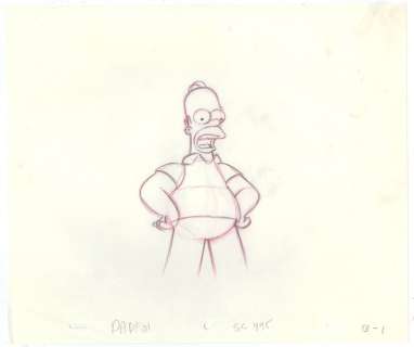 20th Century Fox Television - Original Production drawings - The Simpsons - Homer - original drawing - (2000) | Catawiki