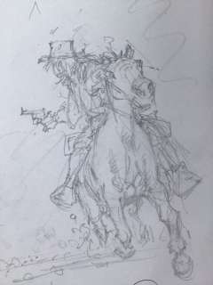 Hermann - Crayonné original - Projet de couverture - Sans pardon - (1983) | Catawiki