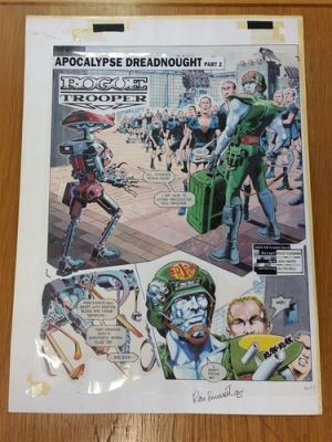 2000AD #781 2ND MAY 1992 ROGUE TROOPER RON SMITH SIGNED 1995 ORIGINAL ART