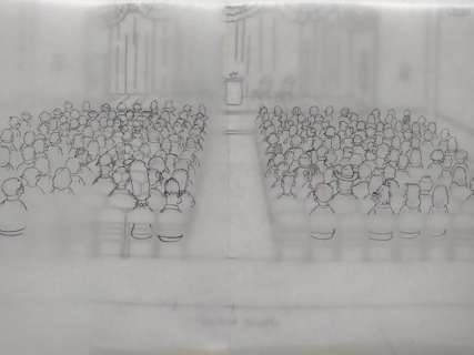 The Simpsons - Portfolio of 3 original drawings - Homer, Bart, Lisa and other Springfield people at theatre - RARE - Unique | Catawiki