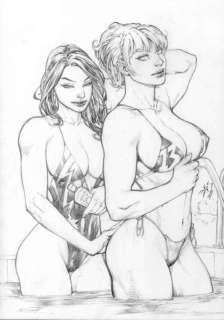 Ed Benes - Fairchild and Sarah Rainmaker - 11"x17" Pencil