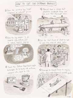 (NEW YORKER) ROZ CHAST (1954-) "How to cut the defense budget." | Swann Galleries