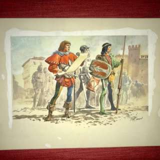 Ferdinando Tacconi - "Araldo" nel medioevo e rinascimento - illustrazione originale - Loose page | Catawiki