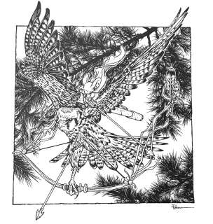 David Petersen | Guardmouse on a Kestrel Original Art | David Petersen