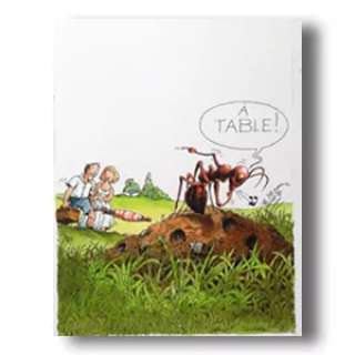 Claude Serre | Lot 68 « PIC NIC » – planche originale encre aquarelle de Claude Serre signée parue 1994 dans « petit livre de cuisine à l’usage de mon mec » ed Glénat | Serre