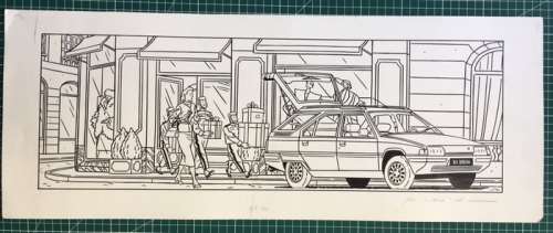 Floc’h, Jean-Claude - Dessin original - Citroën BX Break - (1985) | Catawiki