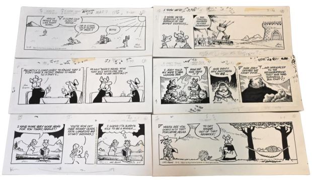 10 Chris Browne and Dick Hodgins Jr, Hagar the Horrible Daily Comic Strip Original Art, Ink on paper, ten original… | misc / divers