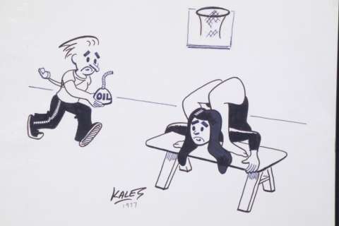 CARTOON ART, GYMNASTICS, 1977, BY PAUL KALES | misc / divers