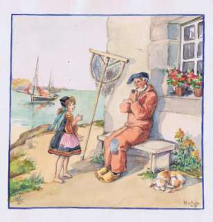 Matéja | La Petite Sardine. Ensemble de 12 gouaches en couleurs pour l’album | Tessier Sarrou