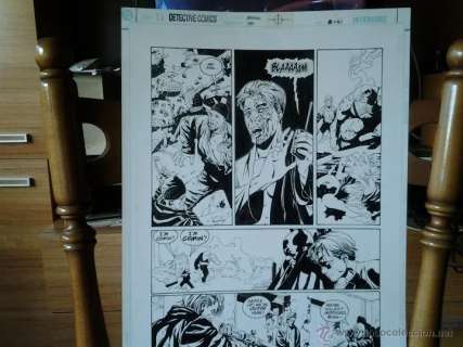 BATMAN:TIERRA DE NADIE-DC#738-DOS CARAS,BANE,BATMAN y ROBIN-P5-MATT BROOME.PÁGINA ORIGINAL.ART COMIC