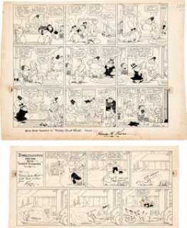 Harold Knerr The Katzenjammer Kids and Dinglehoofer und His Dog Companion Sunday Comic Strips Original... (Total: 2 Original Art)
