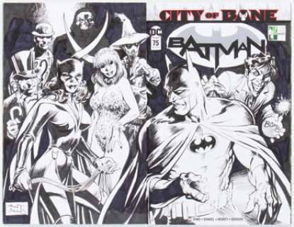 Alan Davis Batman #75 Wraparound Sketch Cover Variant Original Art (DC, 2019) CGC Signature Series NM/MT 9.8 White - | Heritage