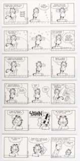Davis, Jim | Jim Davis Garfield Consecutive Daily Comic Strip Original Art Group of 6 (PAWS, 2011).... (Total: 6 Original Art) | Heritage