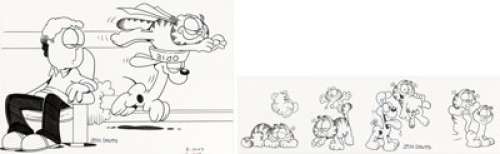Davis, Jim | Jim Davis - Garfield and Friends Illustrations Original Art Group of 2 (c.1980s).... (Total: 2 Original Art) | Heritage