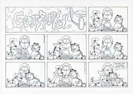 Jim Davis | Garfield Sunday Comic Strip Original Art dated 2-1-04 (PAWS, 2004). | Heritage