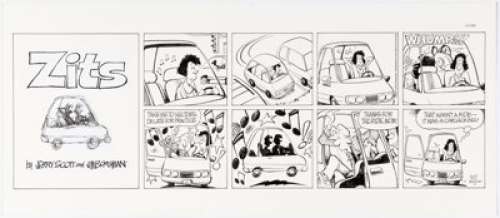 Jerry Scott and Jim Borgman Zits Sunday Comic Strip Original Art dated 11-4-01 (King Features Syndicate, 2001). | Heritage