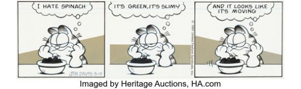 Jim Davis Garfield Daily Comic Strip Original Art dated 3-14-87 (United Feature Syndicate, 1987). | Heritage