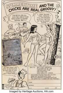 Dan DeCarlo Archie Giant Series Magazine #199 House Ad Illustration Original Art (Archie, 1972). | Heritage
