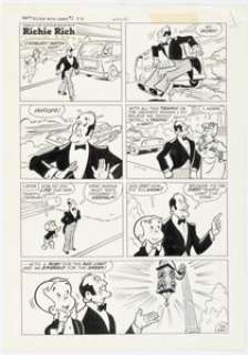 Ben Brown (attributed) Richie Rich Gems #1 Complete 1-Page Story Original Art (Harvey, 1974). | Heritage