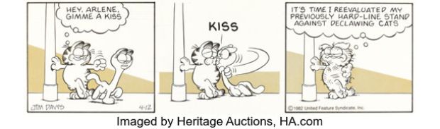 Jim Davis Garfield Daily Comic Strip Original Art dated 4-12-82 (United Feature Syndicate, 1982). | Heritage