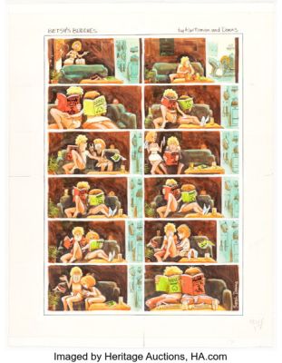 Sarah Downs and Harvey Kurtzman Playboy "Betsy’s Buddies" Complete 1-Page Story Original Art (HMH, c. 1980-1985). | Heritage