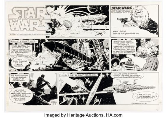 Al Williamson Star Wars Sunday Comic Strip Original Art dated 8-9-81 (Los Angeles Times Syndicate, 1981). | Heritage