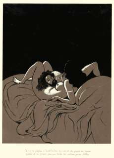 Jacques van Melkebeke - La Bible - Originele illustratie - Koning Salomo met zijn favoriete harem-dame - gouache on colored drawing paper - (1935/1940) | Catawiki