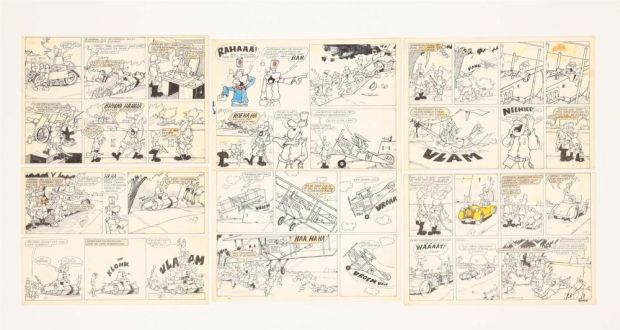 SMET, PETER DE (1944-2003). DE GENERAAL, ORIGINAL ARTWORK. THREE EARLY PAGES | Zwiggelaar Auctions