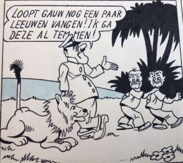 Vandersteen, Willy - Planche originale - Pontius en Pilatus (précurseur De Vrolijke Bengels) - Attrapeurs de lions - (1948) | Catawiki