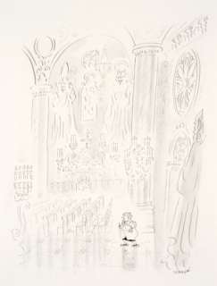 Jean-Jacques Sempé Né En 1932 En Patins Ã€ L’église Encre de Chine Et Lavis Sur Papier Pour Un Dessin Publié En 2013 Dans L’ou... | En patins Ã  l’église | Artcurial