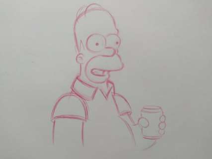 The Simpsons - Original drawing of Homer Simpson - Unique | Catawiki