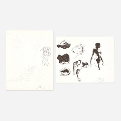 Derec Donovan (Aucoin) | Lot 346 - Group of 2 Character Studies Original Art | Landry Pop Auctions
