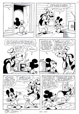 Giovan Battista Carpi - Topolino e il mistero della casa ariosa p.11 (Topolino n.1312 del 1981) con Certificato e Cartella Disney Italia
