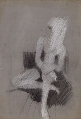 Mario Tempesti | Ritratto di ragazza seduta | Tavole Originali