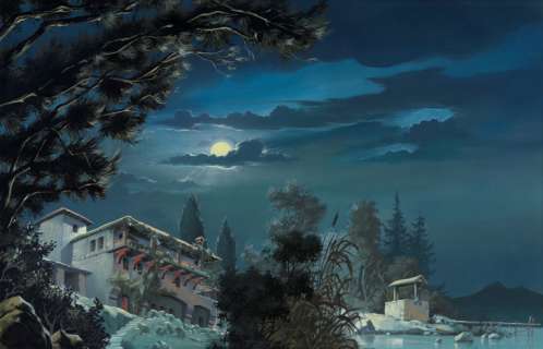 Studios Belvision Tintin Et Le Lac Aux Requins Gouache Sur Papier Pour L’un Des Décors Principaux de Ce Film D’animation Réalisé... | Tintin et le lac aux requins | Artcurial