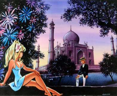 Dany (Daniel Henrotin Dit) | DANY COLOMBE ET OLIVIER RAMEAU. FLIRT AU TAJ MAHAL. Encre de… | Coutau Bégarie