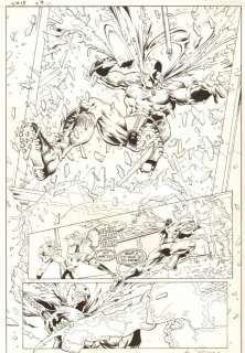 Andrew Pepoy, Jeff Parker - X #18 p. 8 - x vs. A predator splash - 1995 signed