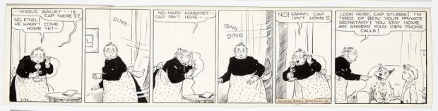 Cap Stubbs and Tippie Original Ink Daily Comic Strip Art Signed and Drawn by Edwina Dumm AM09 | Charles Scott Gallery