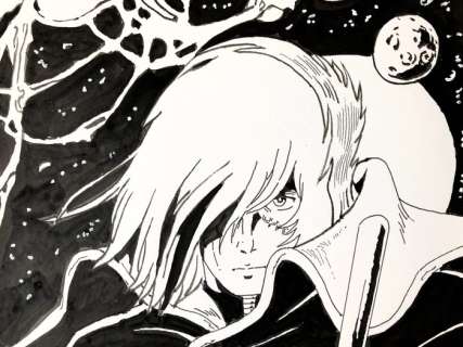 Capitan Harlock - illustrazione originale di Lube - firmata - Loose page | Catawiki